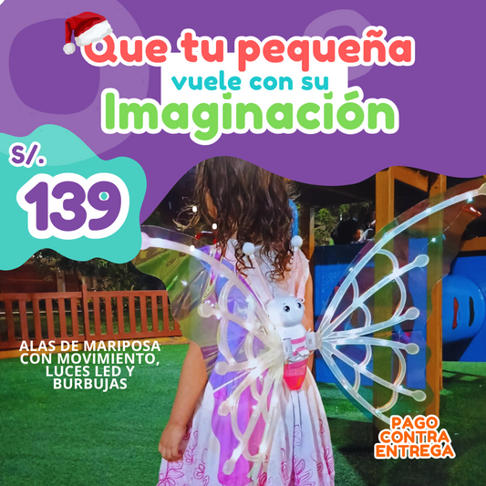 Alas de Mariposa con luces y burbujas